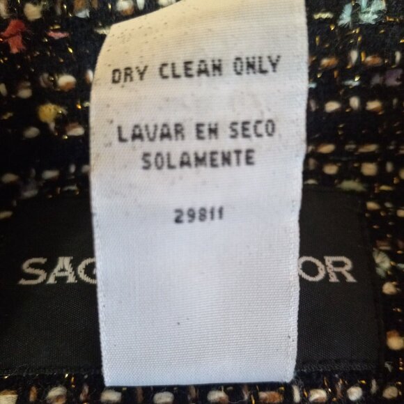 SAG HARBOR Women’s Jacket Size 14 Multi-Color Tweed Zip-Up Lined Blazer Coat - Picture 7 of 13